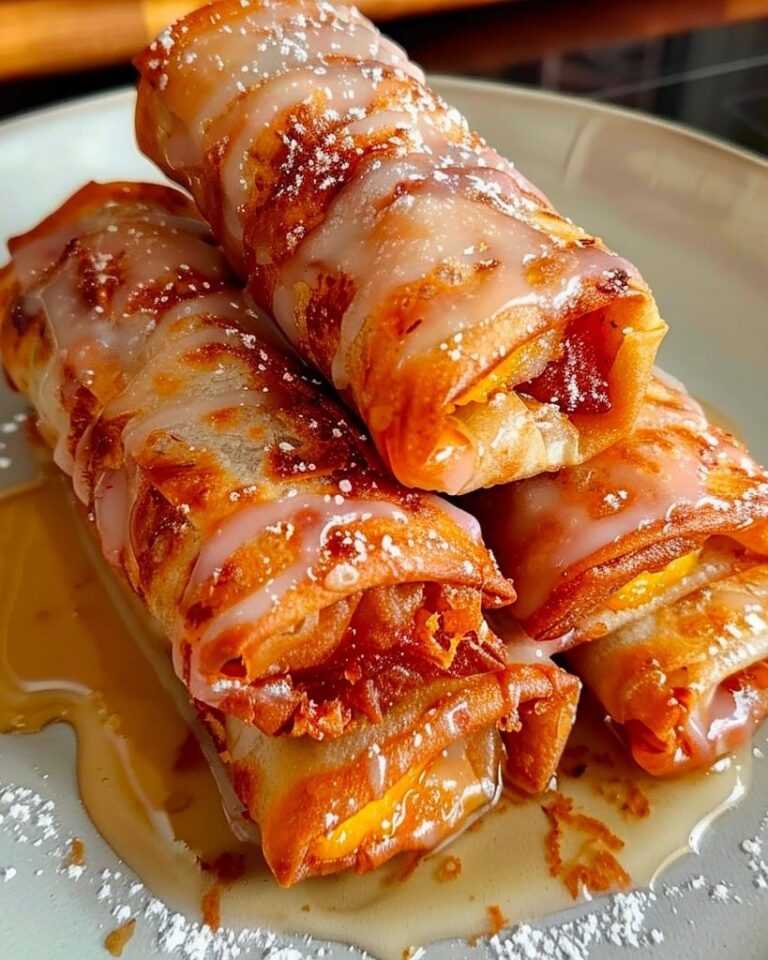 Peach Cobbler Egg Rolls