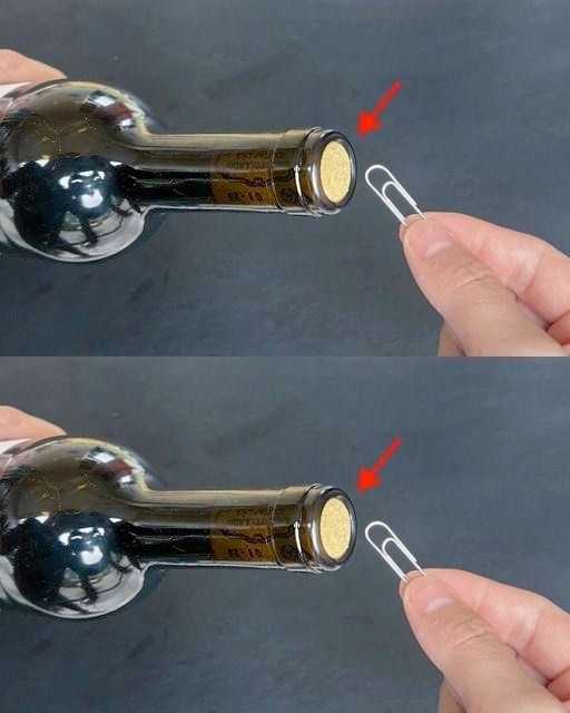Opening red wine is so easy: there’s no bottle opener, just a paper clip…