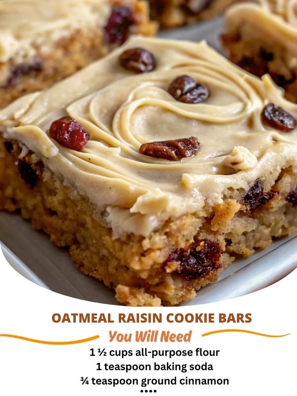 Oatmeal Raisin Cookie Bars