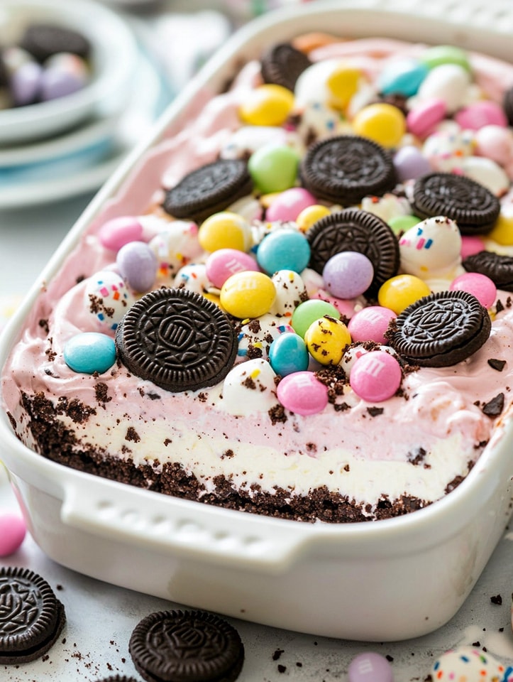 Easter Bunny Oreo Dirt Cake Casserole