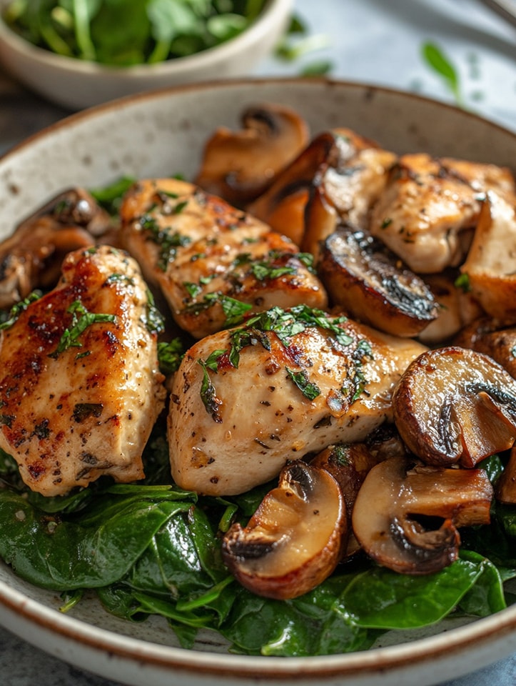 Garlic Mushroom Chicken with Lemon Zest