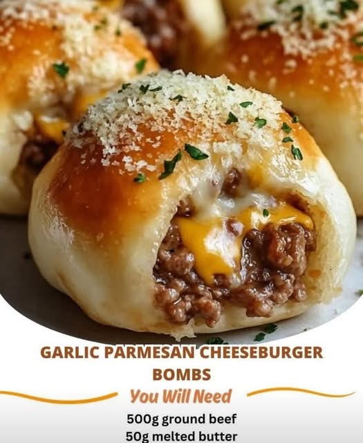 Garlic Parmesan Cheeseburger Bombs