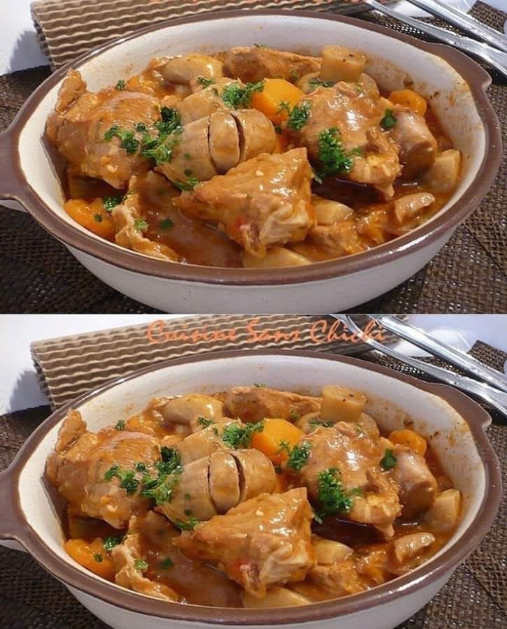 A good dish of veal marengo, Italian stew