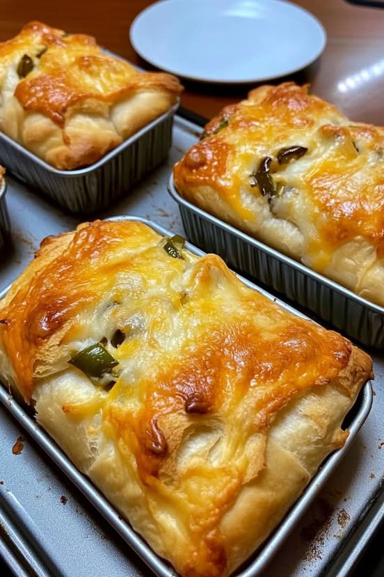 Green Chile Cheese & Garlic Butter Pull-Apart Loaves – The Ultimate Crowd-Pleasing Appetizer!