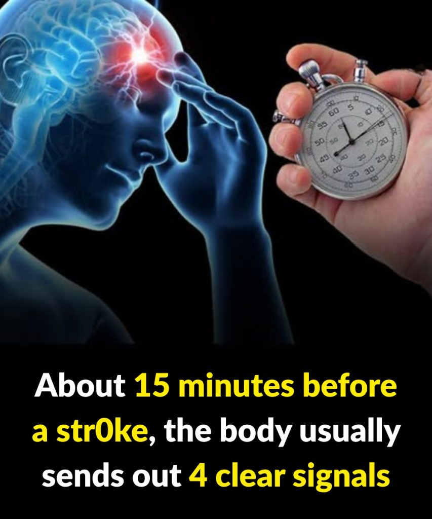 About 15 minutes before a str0ke, the body usually sends out 4 clear signals