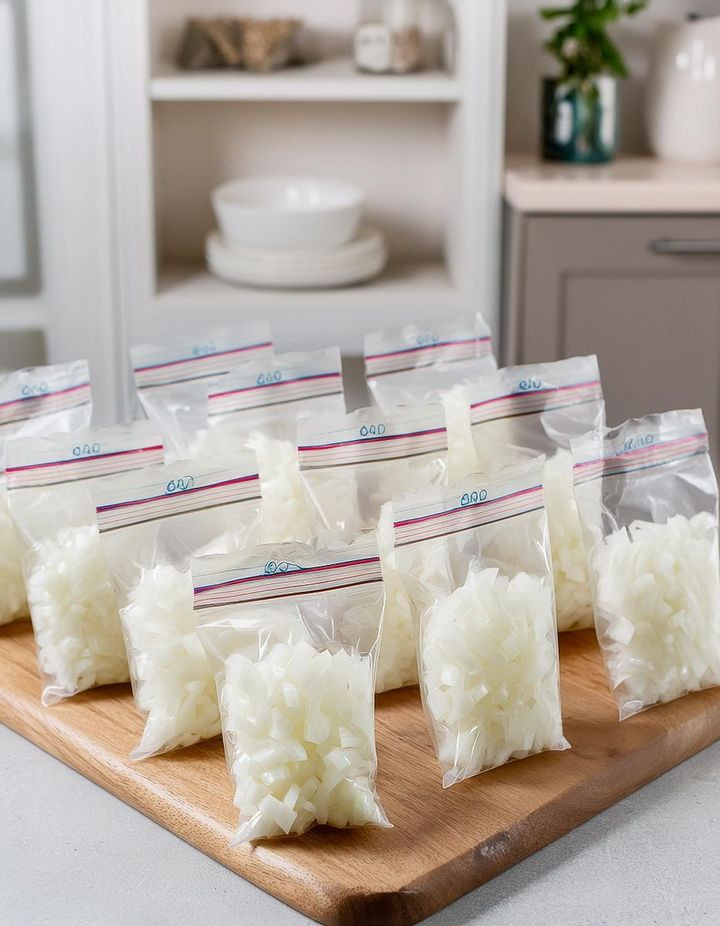 Hands down, my fave money and time saving hack! Grab a 10 lb bag of onions from Costco & try this technique!