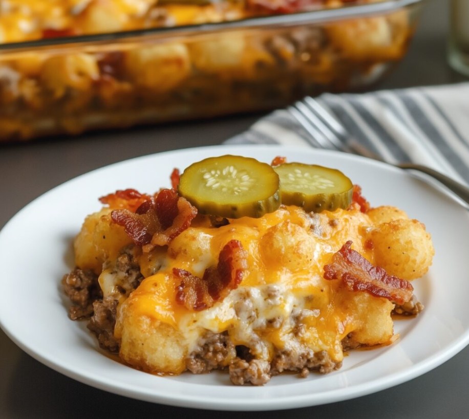 BACON CHEESEBURGER TATER TOT CASSEROLE