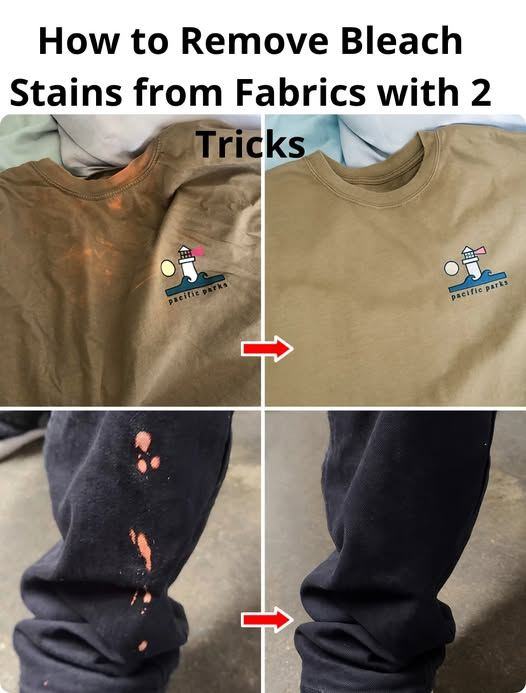 How to Remove Bleach Stains from Fabrics with 2 Tricks